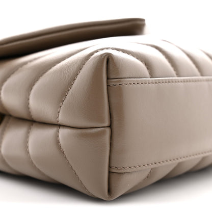 Calfskin Y Quilted Monogram Toy Loulou Crossbody Bag Taupe
