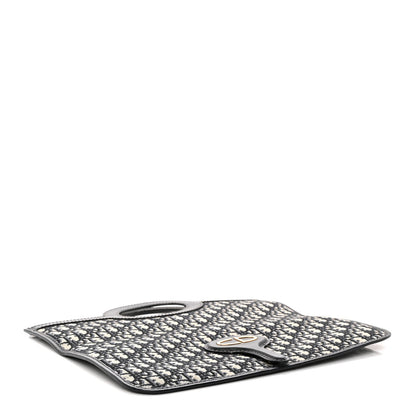 Oblique Fold Over Clutch Blue