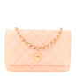 Lambskin Quilted CC Pearl Crush Wallet on Chain WOC Light Orange