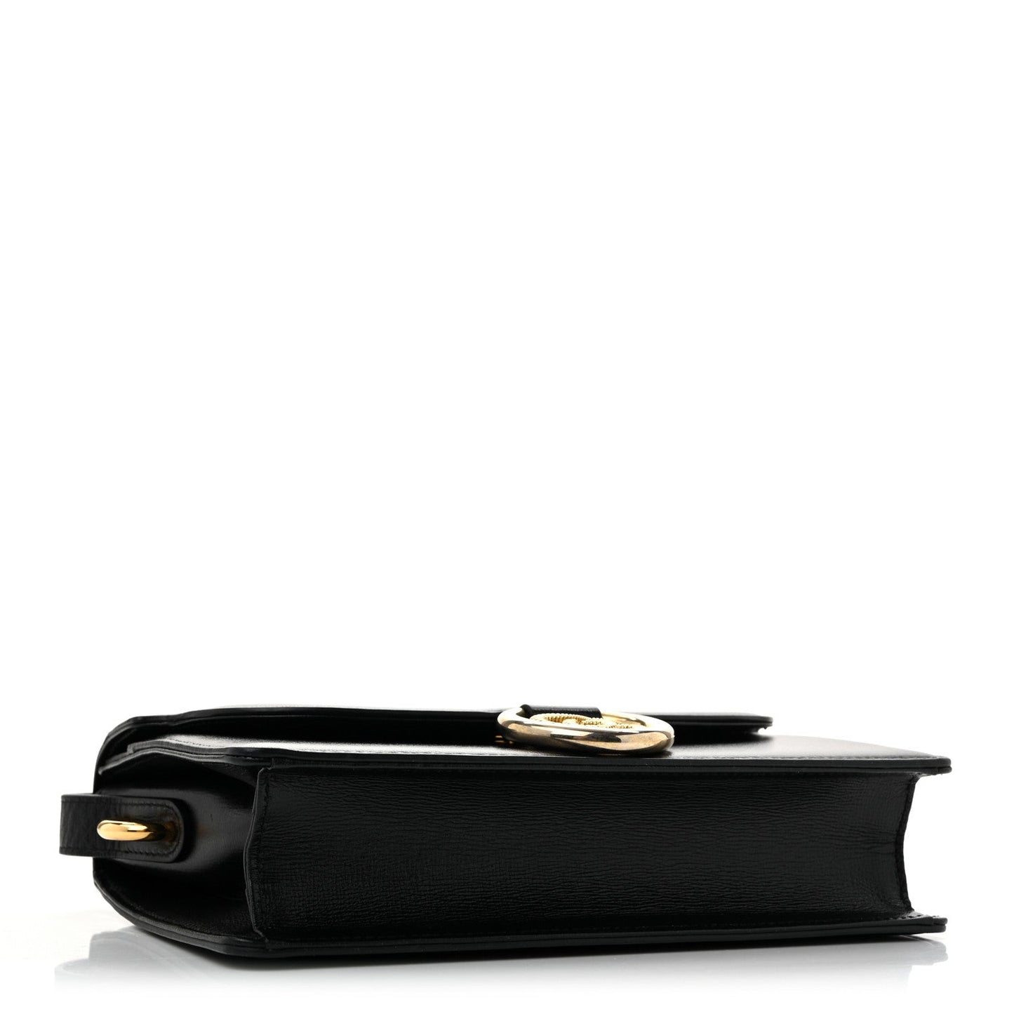 Textured Calfskin Small Torchon GG Ring Shoulder Bag Black