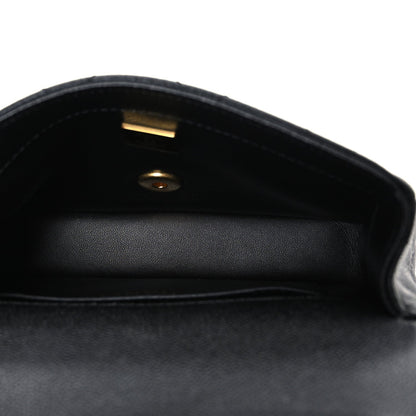 Caviar Quilted Mini Sweetheart Rectangular Flap Black