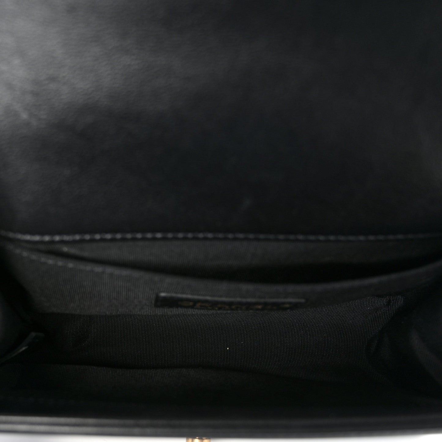 Calfskin Quilted Small Boy Flap Black