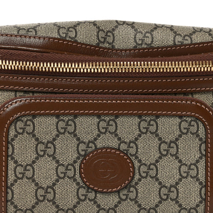 GG Supreme Monogram Textured Calfskin Retro Interlocking G Belt Bag Beige Ebony Brown Sugar