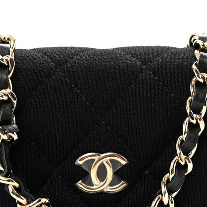 Jersey Quilted Mini VIP Clutch With Chain Black