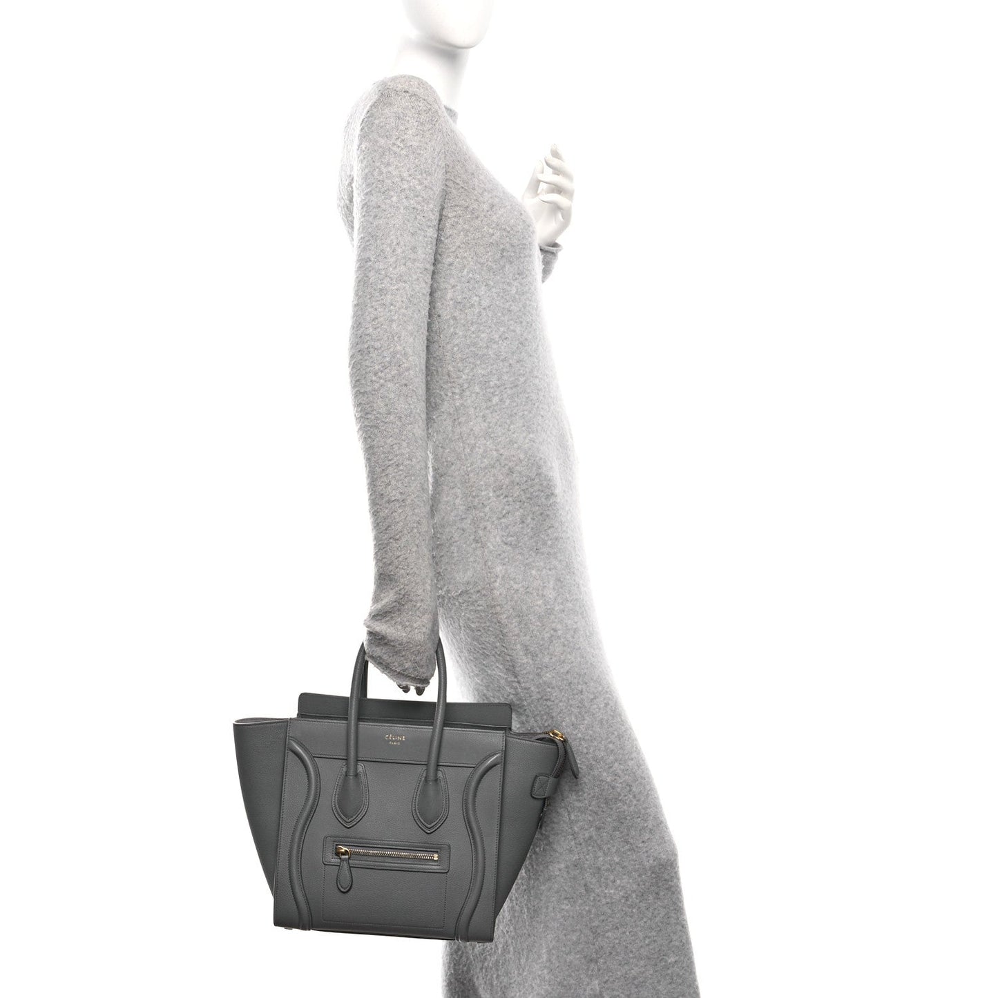 Baby Drummed Calfskin Micro Luggage Kohl