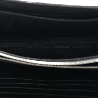 Sakai Be Green Calfskin Diagonal Stitched Blondie Wallet on Chain Black
