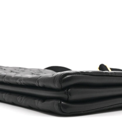 Lambskin Embossed Monogram Coussin PM Black