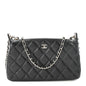 Caviar Quilted Purse With Chain Black