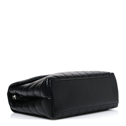 Calfskin Y Quilted Monogram Small Loulou Chain Satchel Black