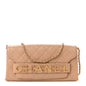 Calfskin Quilted Enchained Clutch Beige