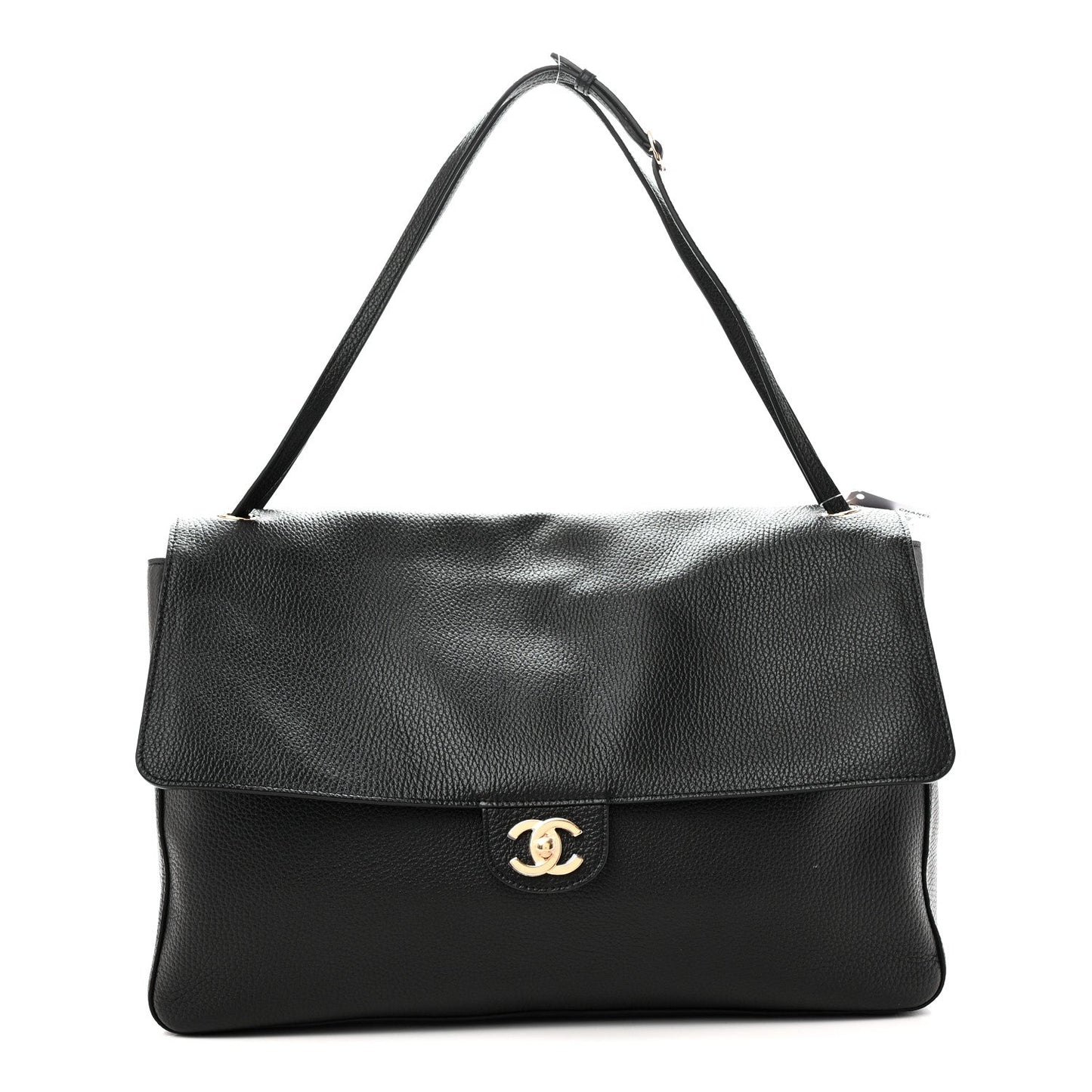 Grained Calfskin Souplissimo Maxi Flap Black