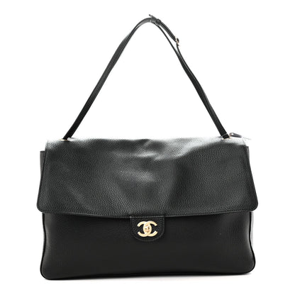 Grained Calfskin Souplissimo Maxi Flap Black