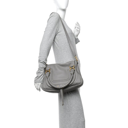 Calfskin Medium Marcie Satchel Cashmere Grey