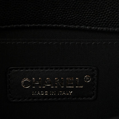 Caviar Quilted Small Boy Flap Black