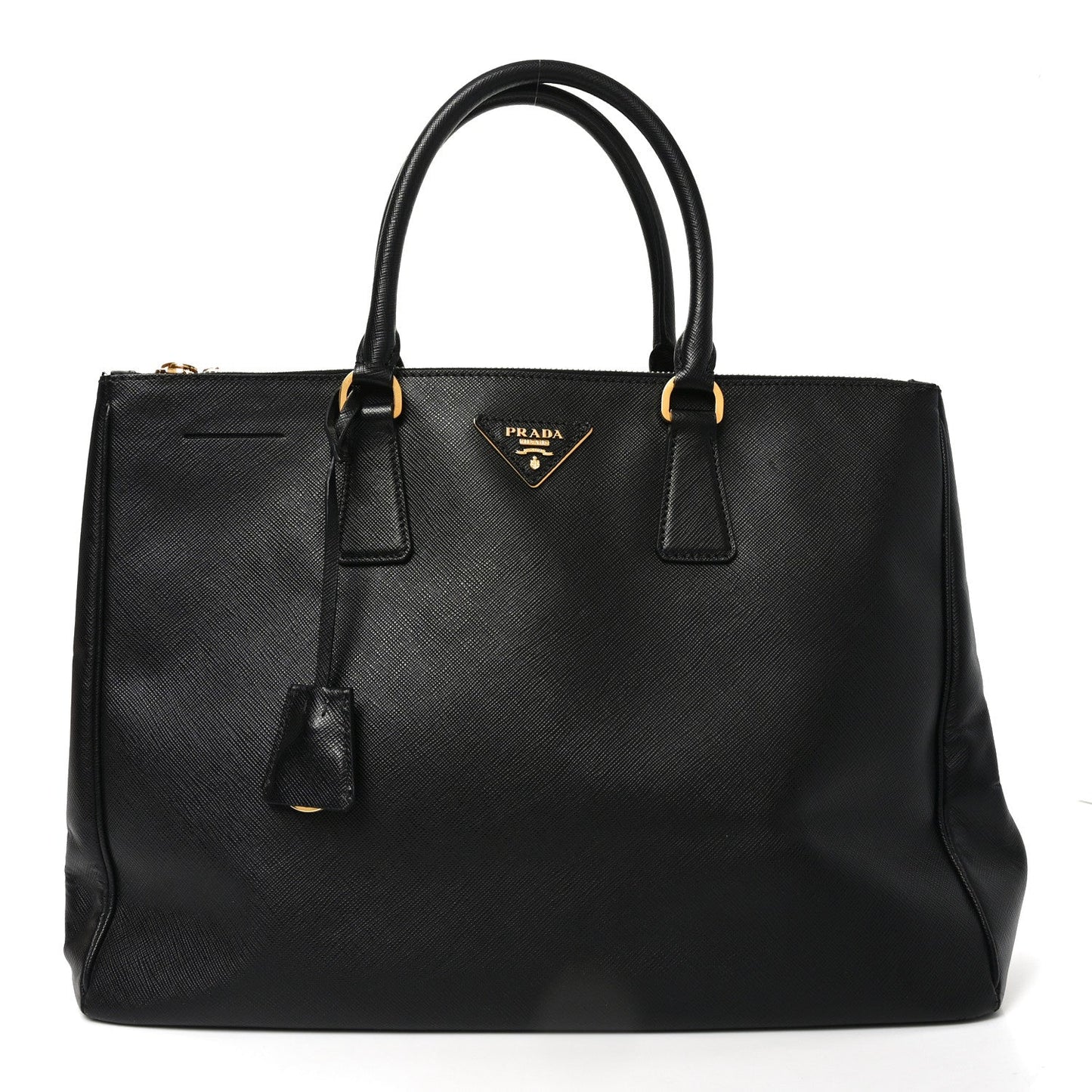 Saffiano Lux Large Galleria Double Zip Tote Black