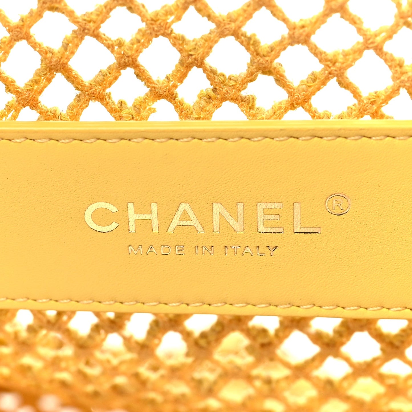 Mesh Macrame Small Flap Bag Yellow
