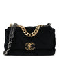 Velvet Quilted Medium Chanel 19 Flap Black