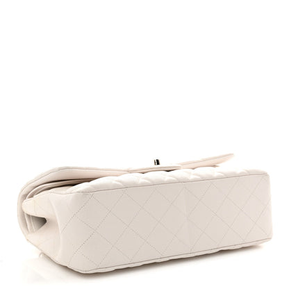 Caviar Quilted Jumbo Double Flap White
