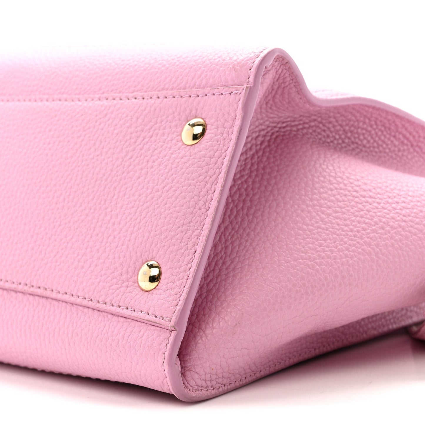 Grained Calfskin Double Handle Small Amy Tote Pink