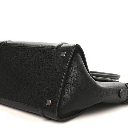 Drummed Calfskin Mini Luggage Black