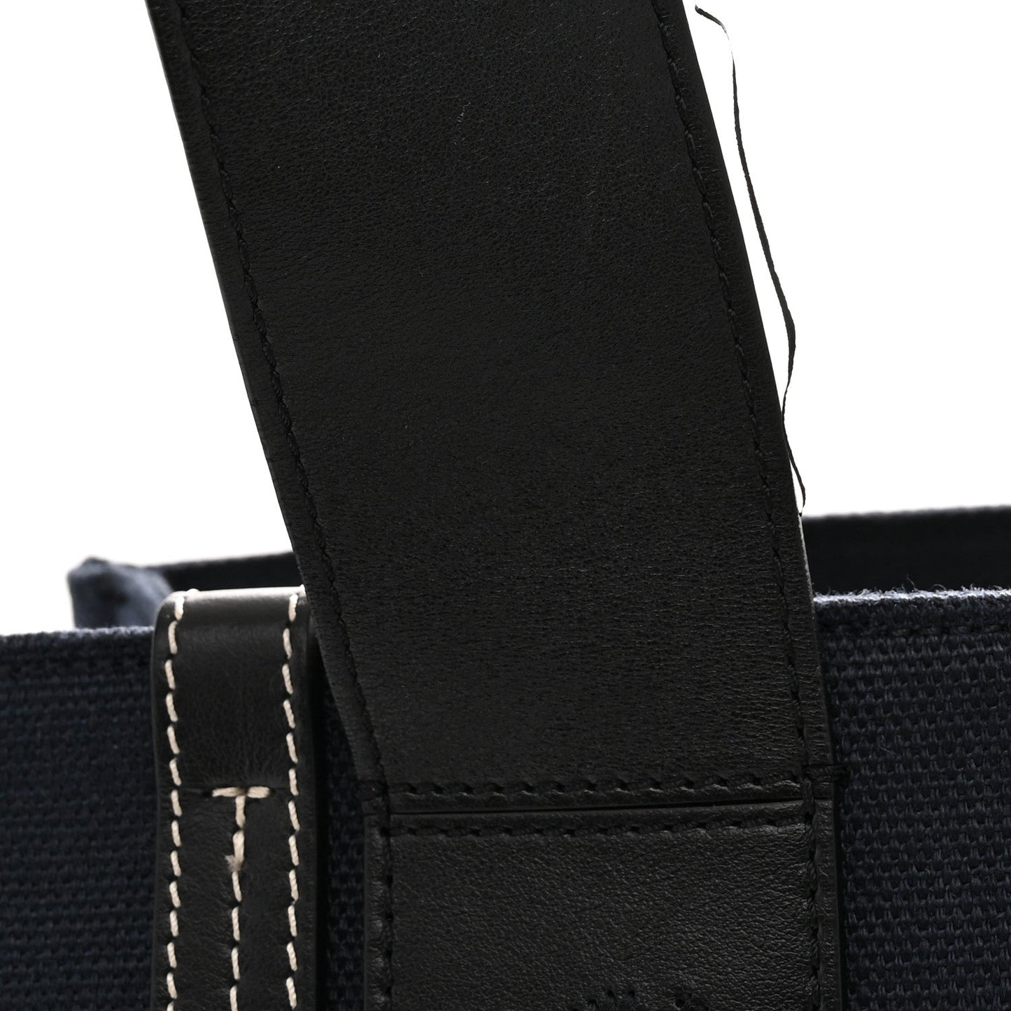 Cotton Shiny Calfskin Medium Woody Ribbon Tote Obscure Navy