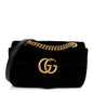 Velvet Matelasse Mini GG Marmont Shoulder Bag  Black