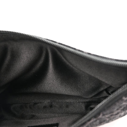 Jacquard Black Denim GG Monogram Horsebit Slim Small Shoulder Bag Black Grey