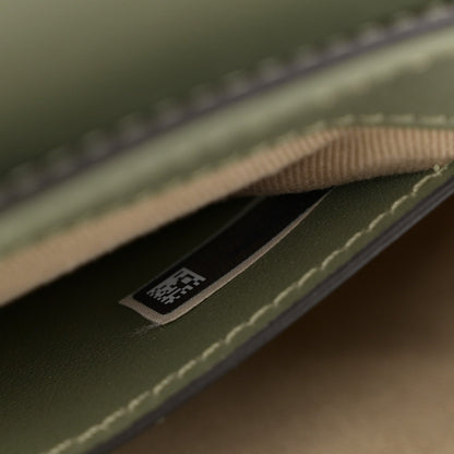 Calfskin Crocodile Embossed Mini C Double Carry Misty Forest
