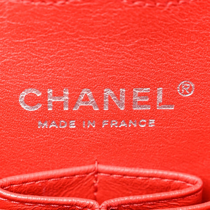 Lambskin Quilted Medium Double Flap Red