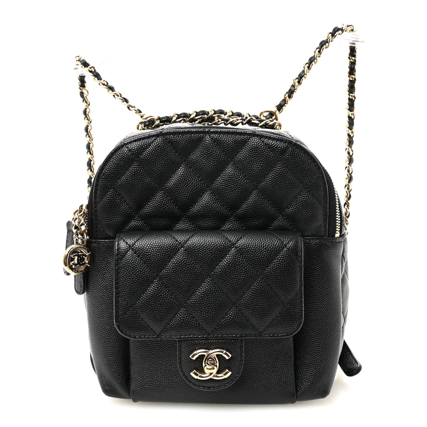 Caviar Quilted Small CC Day Backpack Black