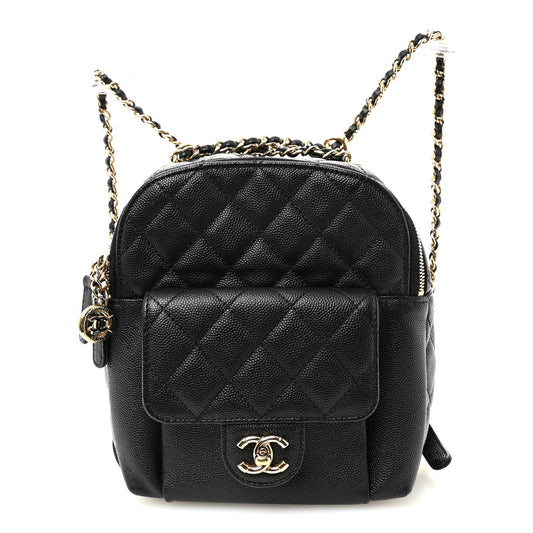 Caviar Quilted Small CC Day Backpack Black