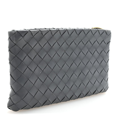 Nappa Intrecciato Small Zip Pouch Thunder