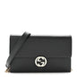 Dollar Calfskin Interlocking G Chain Wallet Black
