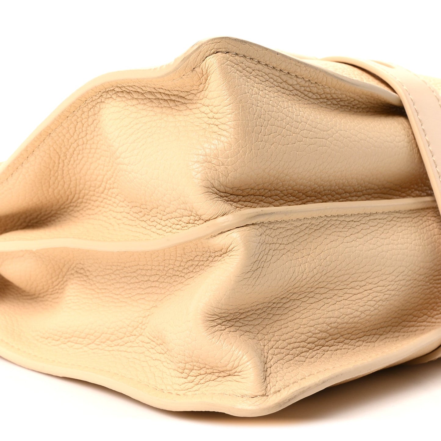 Shiny Grained Calfskin Medium Aby Day Shoulder Bag Blondie Beige