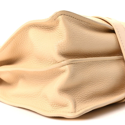 Shiny Grained Calfskin Medium Aby Day Shoulder Bag Blondie Beige