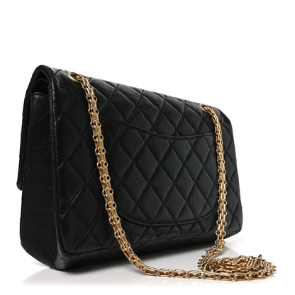 Aged Calfskin Quilted 2.55 Reissue 226 Flap Black