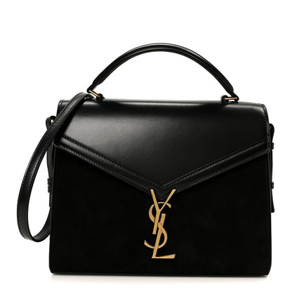 Kid Scamosciato Smooth Calfskin Medium Classic Monogram Cassandra Top Handle Black Rouge Legion