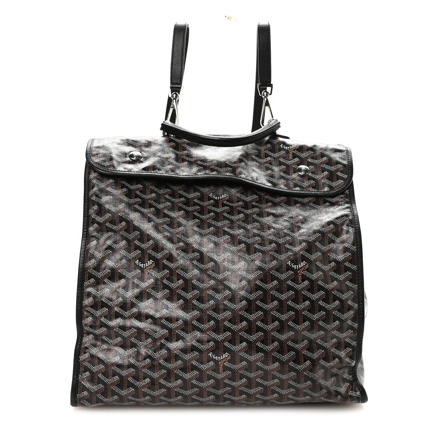 Goyardine Saint Leger Soft Briefcase Backpack Black