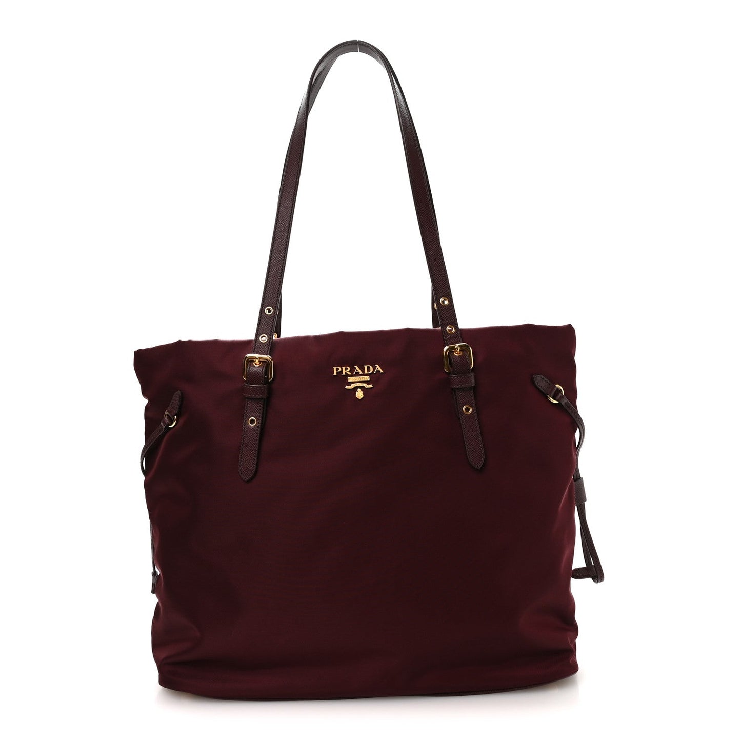 Tessuto Nylon Saffiano Tote Granato