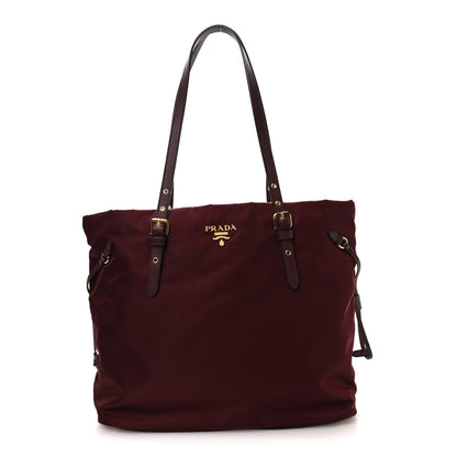 Tessuto Nylon Saffiano Tote Granato