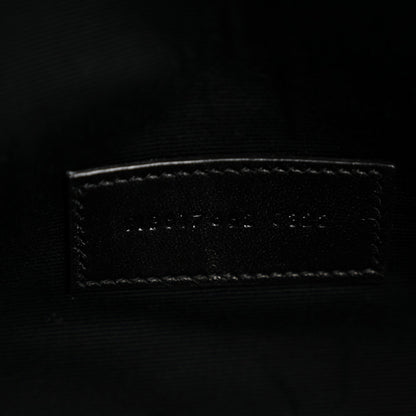 Grain De Poudre Matelasse Chevron Monogram Monochrome Envelope Clutch Black