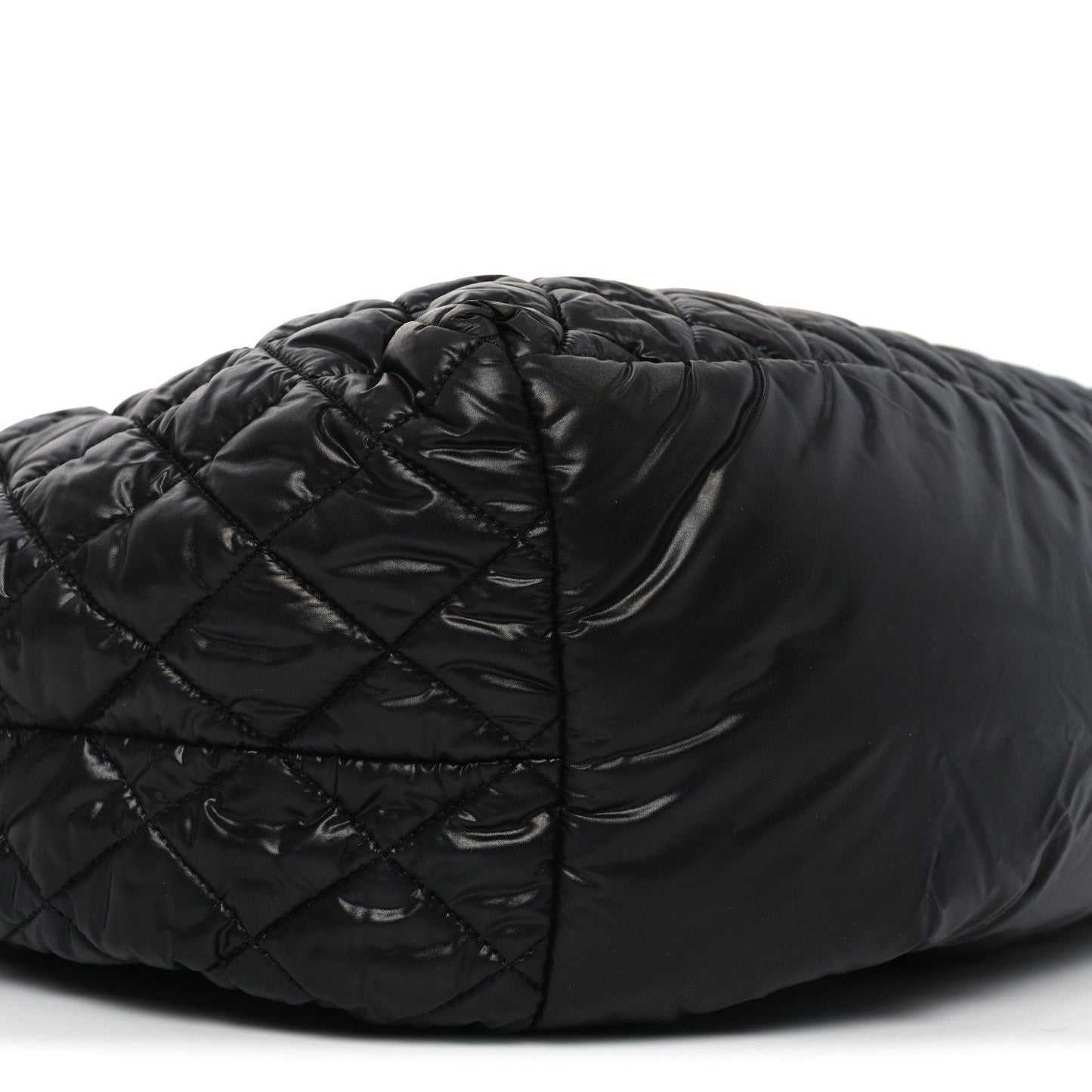 Nylon Quilted Large Coco Cocoon Tote Black