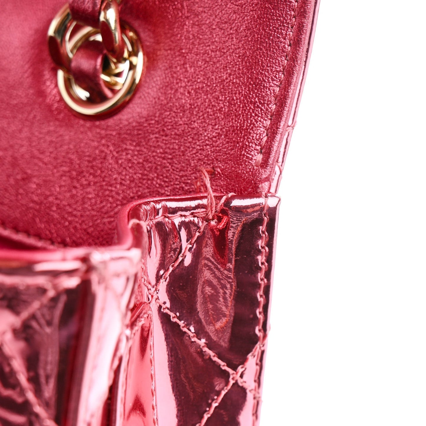 Mirror Calfskin Metallic Calfskin Quilted Hollywood Boulevard Backpack Pink