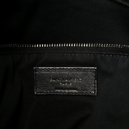 Lambskin Quilted Monogram Monochrome Medium Loulou Puffer Chain Satchel Black