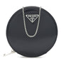 Spazzolato Round Chain Coin Crossbody Pouch  Black