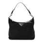 Tessuto Nylon Zip Hobo Black