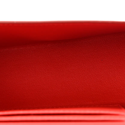 Brushed Calfskin Mini Geometric Clutch Bag Flame Red