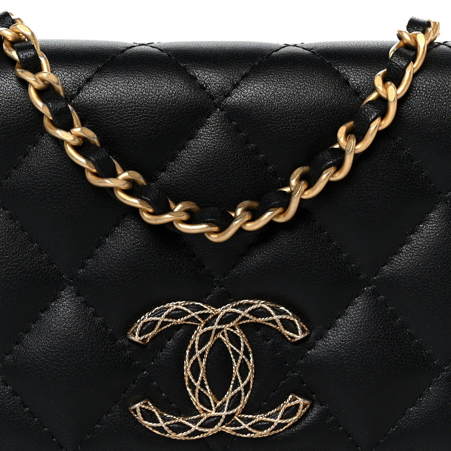 Lambskin Quilted Mini CC Flap Black