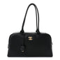 Calfskin Large Perfect Bowling Bag Black