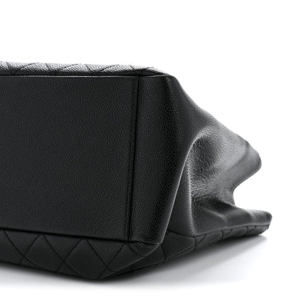 Caviar Quilted Grand Shopping Tote GST Black